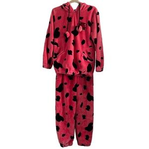 Super Cute Kawaii fleece pink cow pajama lounge set size S/M